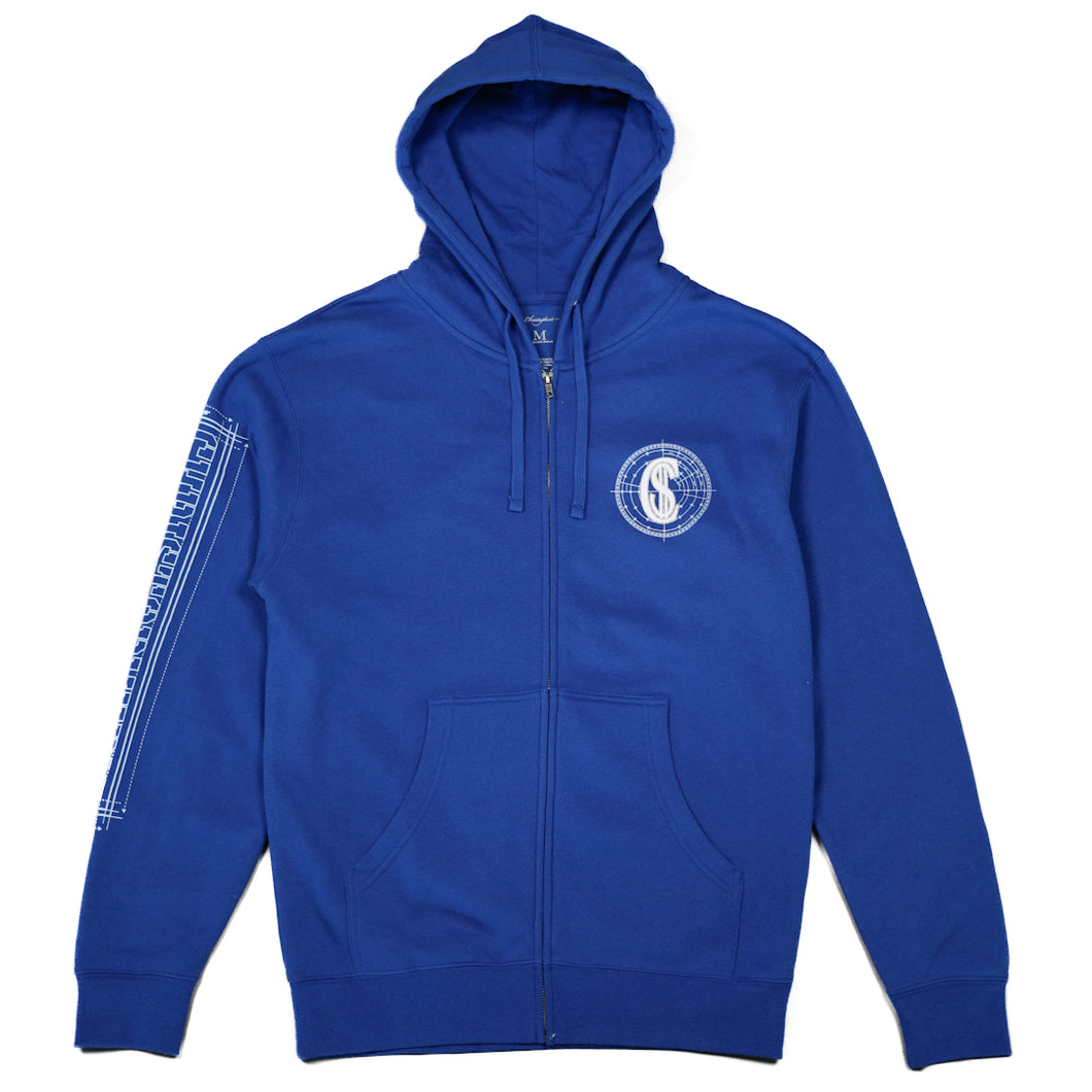 Chris $mokes Blue Zip Up Hoody