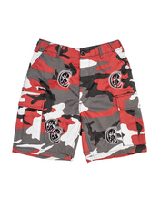 Load image into Gallery viewer, Christophers Mens Red Camo Cargo Shorts
