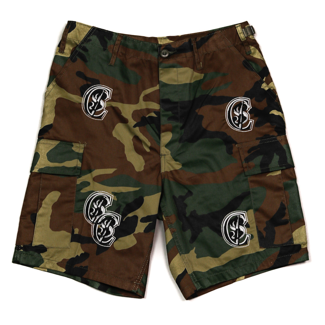 Christophers Mens Green Camo Cargo Shorts
