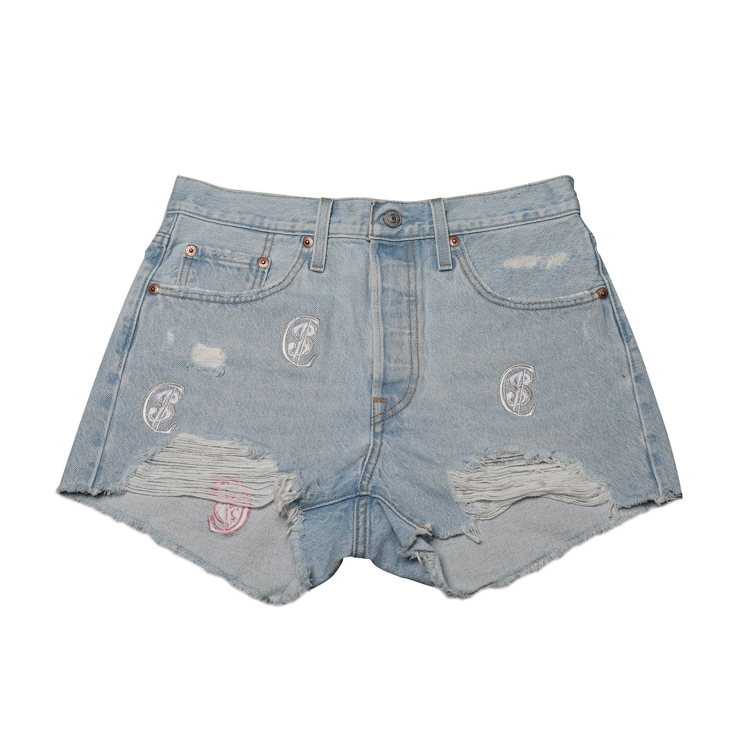 C$ Denim Womens Shorts Light Wash